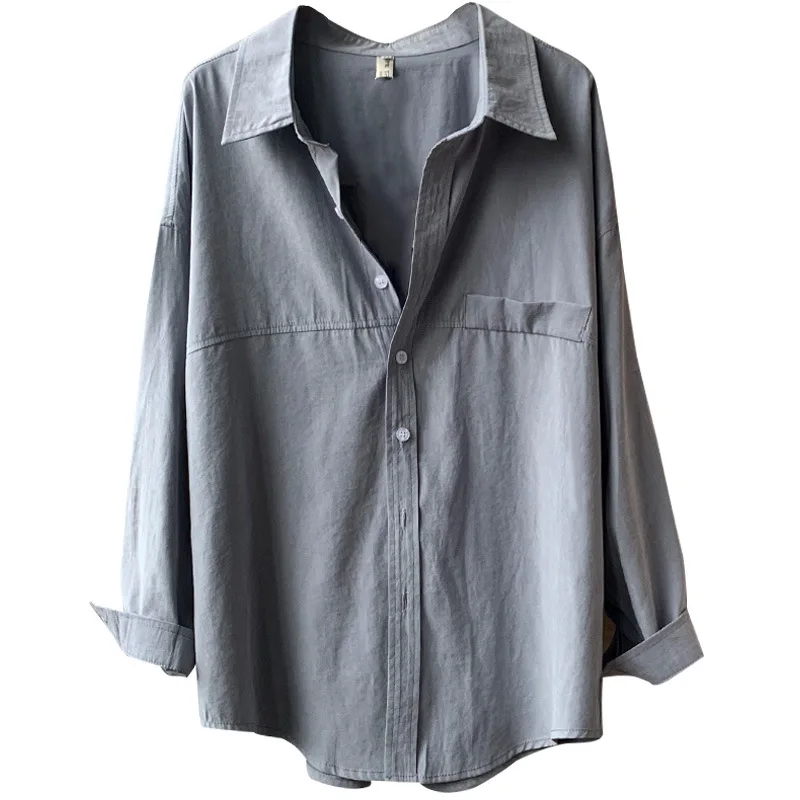 

YourSeason 2021 New Korean Ladies Loose Tops And Blouses Women Solid Color Autumn Spring Shirts 3 Colors