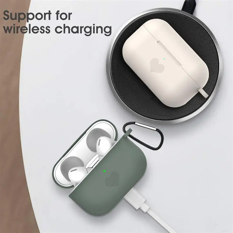 

TPU Earphone Case Love Heart Cute Headphone Wireless Charging Bags Soft Protective Silicon Cover for Airpods Pro