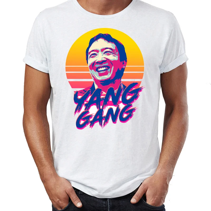 Мужская футболка Andrew Yang 2020 Gang Freedom Dividend Democracy Dollar John Awesome Art Tee | одежда