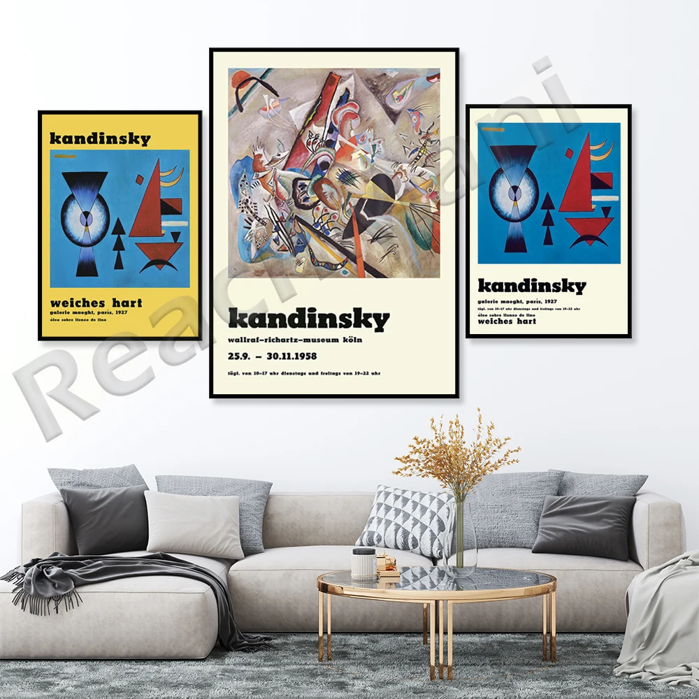 

Wassily Kandinsky - Poster for the exhibition of Kandsinsky at New York | Museum print | Abstract painting Weiches Hart