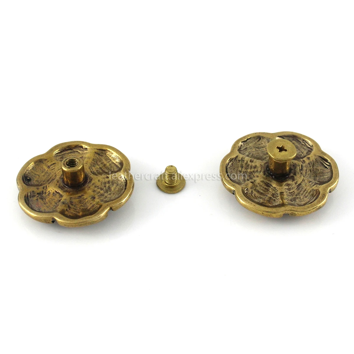 1 х Ретро латунный цветочный наконечник с заклепками классический модный дизайн