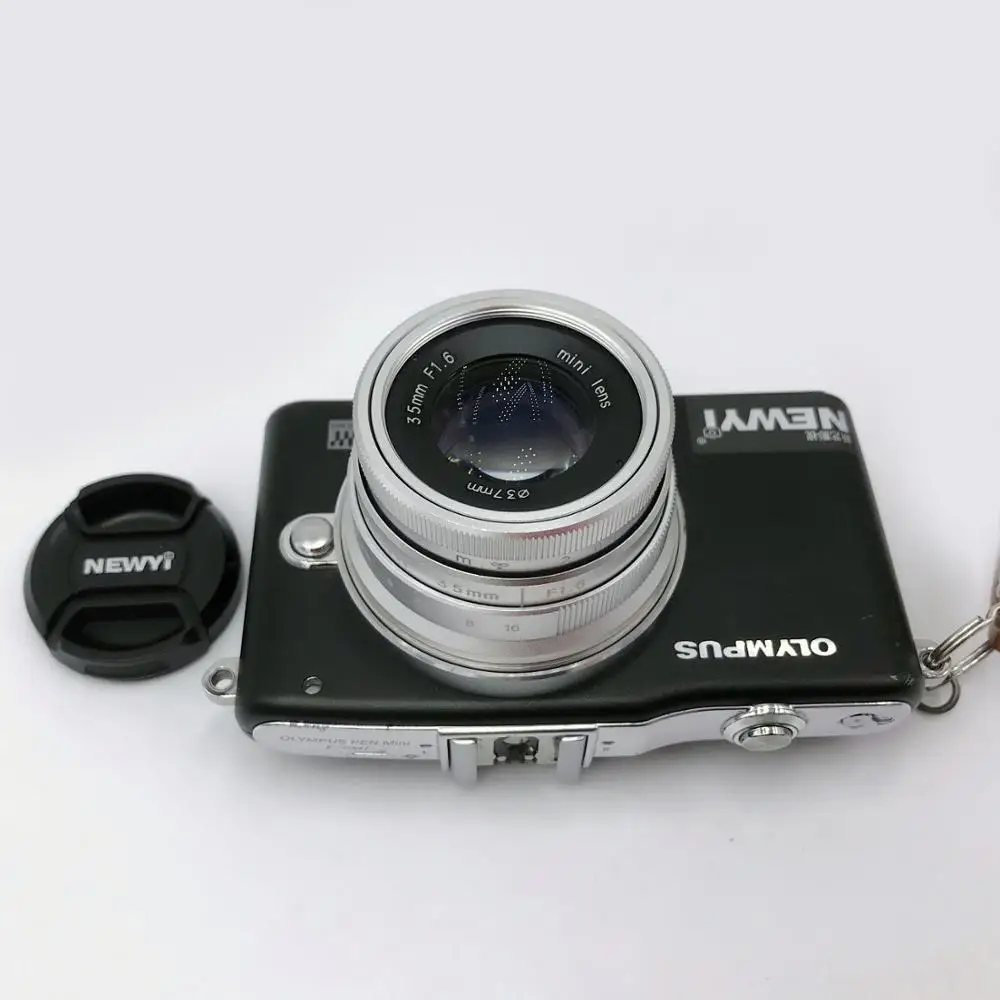 Крепление Newyi для объектива Micro 4/3 M4/3 M43 35 мм F1.6 из серебристого металла Olympus Panasonic |