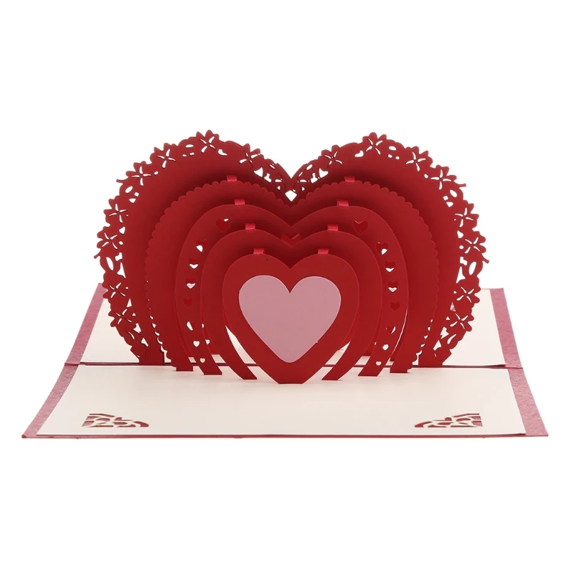 

3D Up Card Heart to Heart Anniversary Valentine Birthday Thank You Christmas MOLC