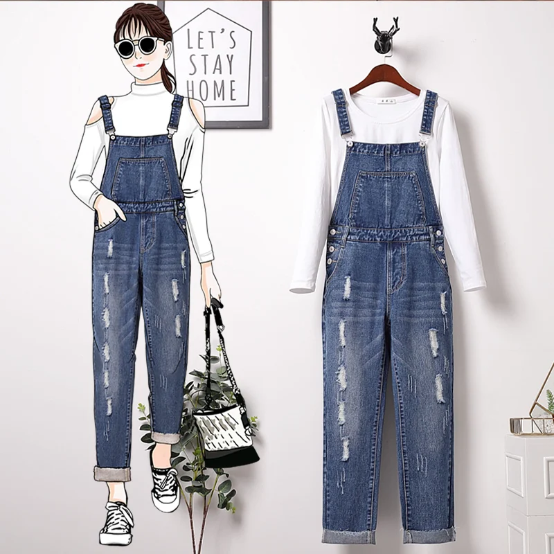 Женский джинсовый комбинезон в стиле оверсайз | Женская одежда