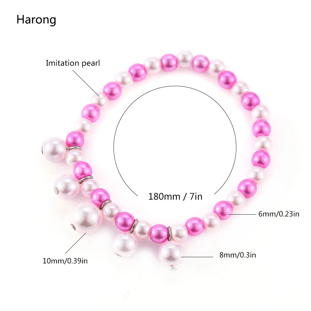 Harong Браслет божья коровка с искусственным жемчугом розовые бусины Шарм мальчик