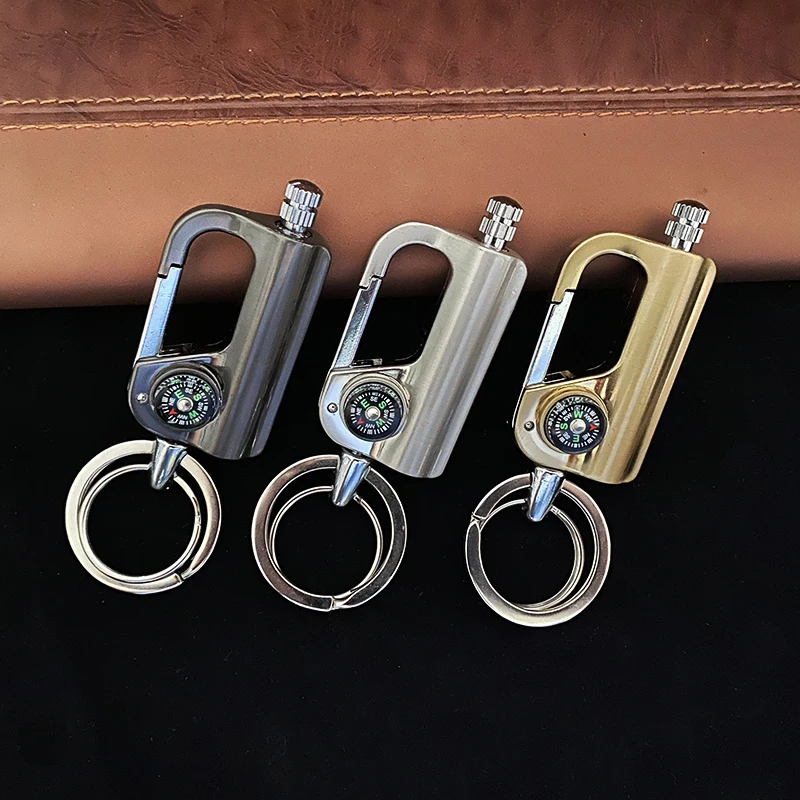 Перманентная туристическая кремневая спичка брелок с компасом масляная