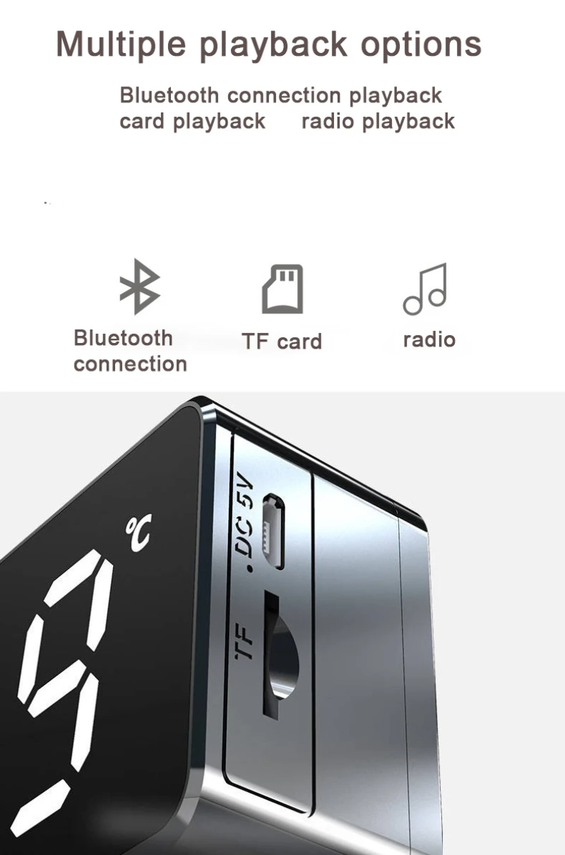 Беспроводной Bluetooth динамик маленький мини будильник портативная пушка