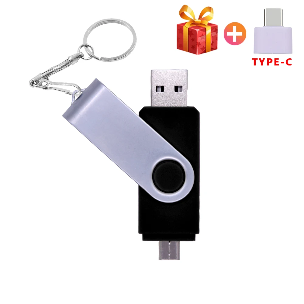 Флеш-накопитель OTG 3 в 1 металлический USB 2 0 и Type-C 4 ГБ 8 16 32 64 | Компьютеры офис