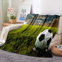 green printed football bat coral flannel luxury warm blanket sofasofa bedaircraft travel decoration nap tv blanket
