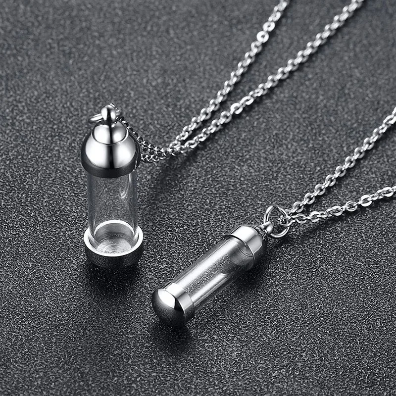 

LOOKER Openable Glass Vial Necklace Women Pendant Memorial Ash Bottle Cremation Pet Urn Jewelry