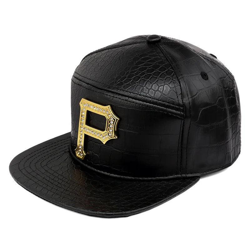 Men Caps Bone Baseball Belt Buckle Cool P Letter Flat Brim Hat Women Fashion Black Red Golden Hip Hop Skateboard Snapback