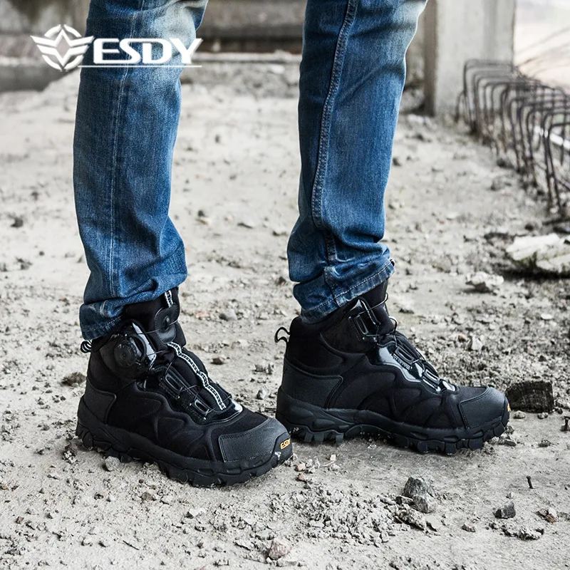 

ESDY hiking shoes Tactical Military Combat Boots Outdoor Quick Reaction Breathable Men Shoes Army Boots Safety Climbing Shoes
