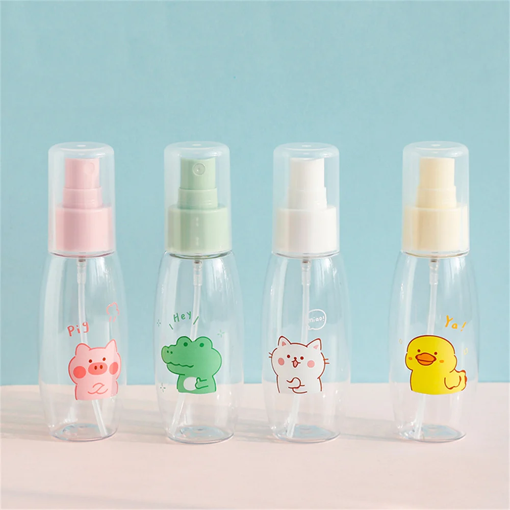 

35/45/50/55/85ml Cartoon Printed Transparent Empty Spray Bottles Pet Mini Empty Cosmetic Containers Refillable Bottle