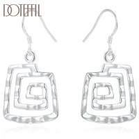 doteffil 925 sterling silver geometric spiral pattern earring for women wedding engagement party fashion charm jewelry