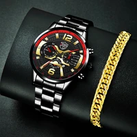 fashion mens watches men sport stainless steel quartz wristwatch luxury male business casual bracelet watch relogio masculino