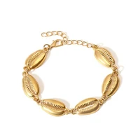 1 pc bracelet womens personality creative hawaiian style casual jewelry chain natural shell alloy hand woven bracelet jewelry
