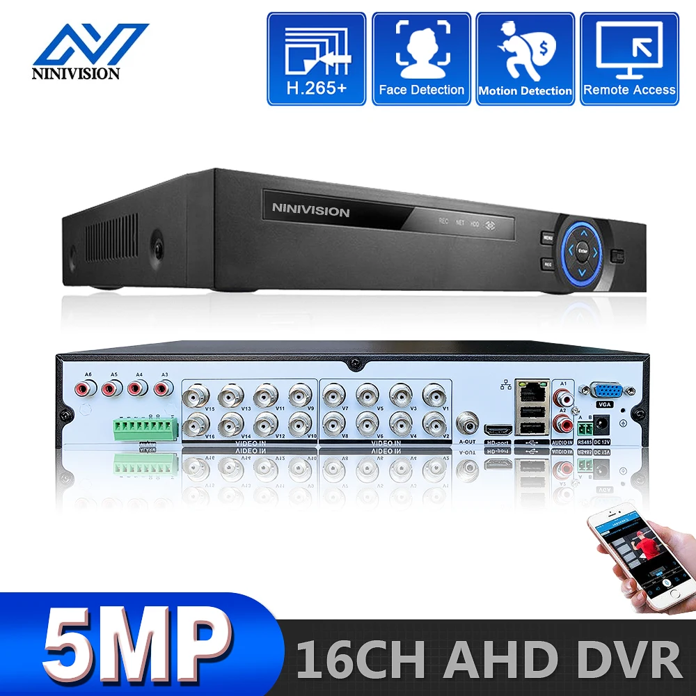 H.265 6in1 H.265 4CH 8CH 16CH DVR NVR CCTV hybrid video recorder DVR P2P View support AHD/TVI/CVI/CVBS/IP cameras NVR