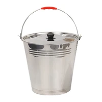 1pc stainless steel bucket household water bucket multi purpose bucket with lid