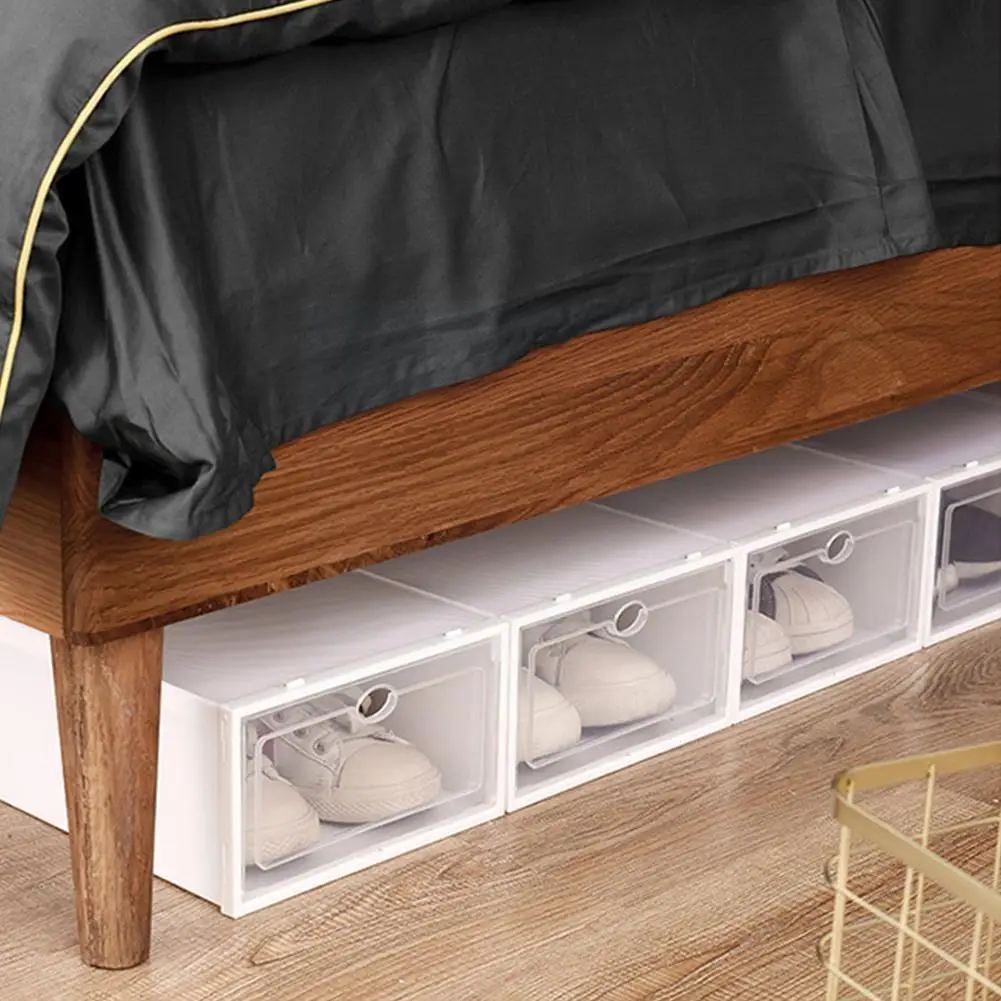 Складная коробка для обуви прозрачный пластиковый флип-чехол Bi U4h0 | Дом и сад