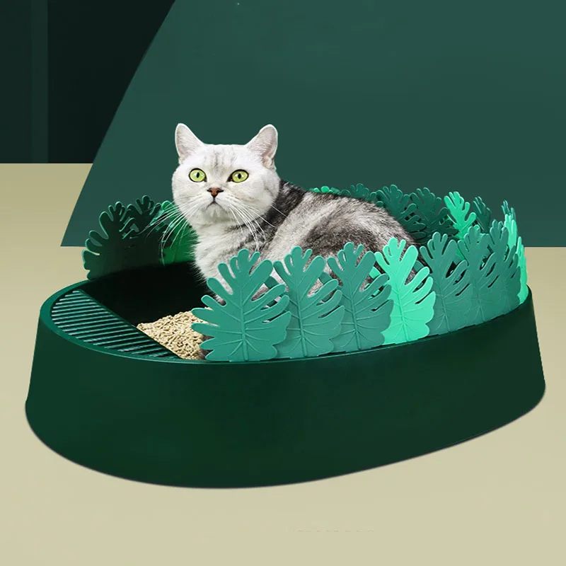 

Cat Litter Box Sand Box Semi Closed Scoop Anti-splash Portable Plastic Deodorant Sandpit Cat Self Cleaning Pet Toilet