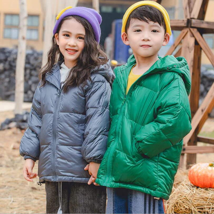 Детская зимняя куртка на утином пуху с капюшоном|Пуховики и парки| |