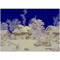 winter in the village scenery patterns counted cross stitch 11ct 14ct diy cross stitch kit embroidery needlework sets home decor