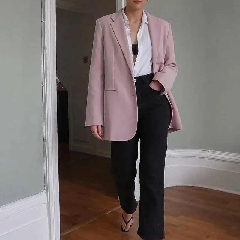 

Женские блейзеры Icclek, розовые куртки, Деловые женские пальто для офиса, Женская рабочая одежда с длинным рукавом, шикарная верхняя одежда, ж...