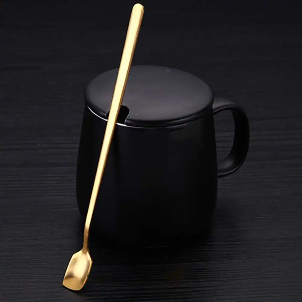 

Creative New Stainless Steel Ice Spoon Long Handle Square Stirring Coffee Spoon 15.5*1.5cm