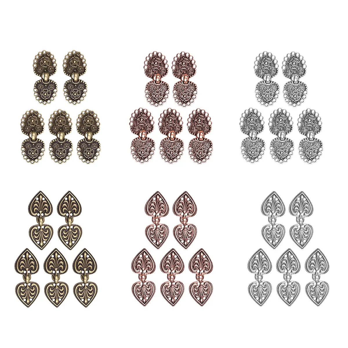 5 пар застежки для накидки клип броши медный дизайн в форме сердца/цветка крючки