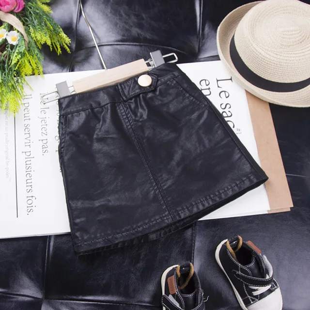 Юбка пачка для маленьких девочек новинка осень зима 2019 милая кожаная юбка