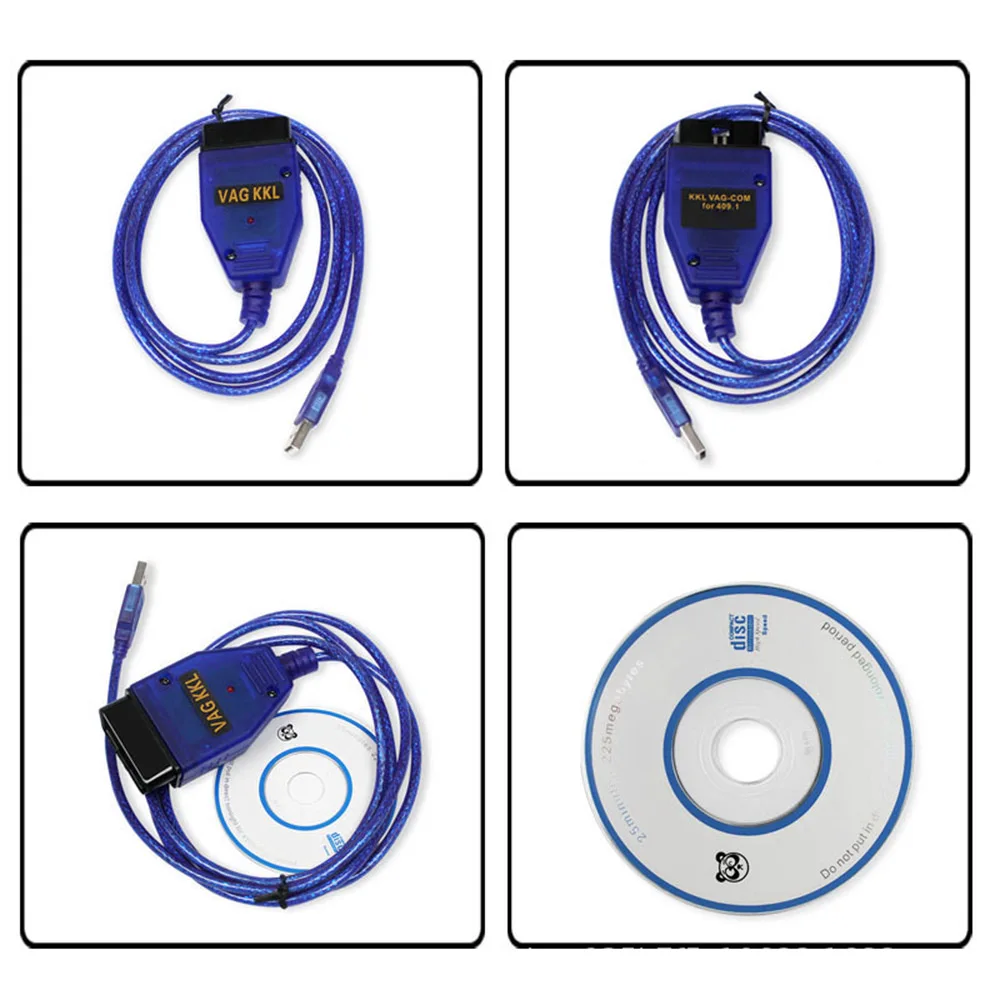 16-контактный USB флэш-сканер 409 1 Vag Com 409Com Kkl OBD2 сканер с интерфейсом для VW Audi Skoda |