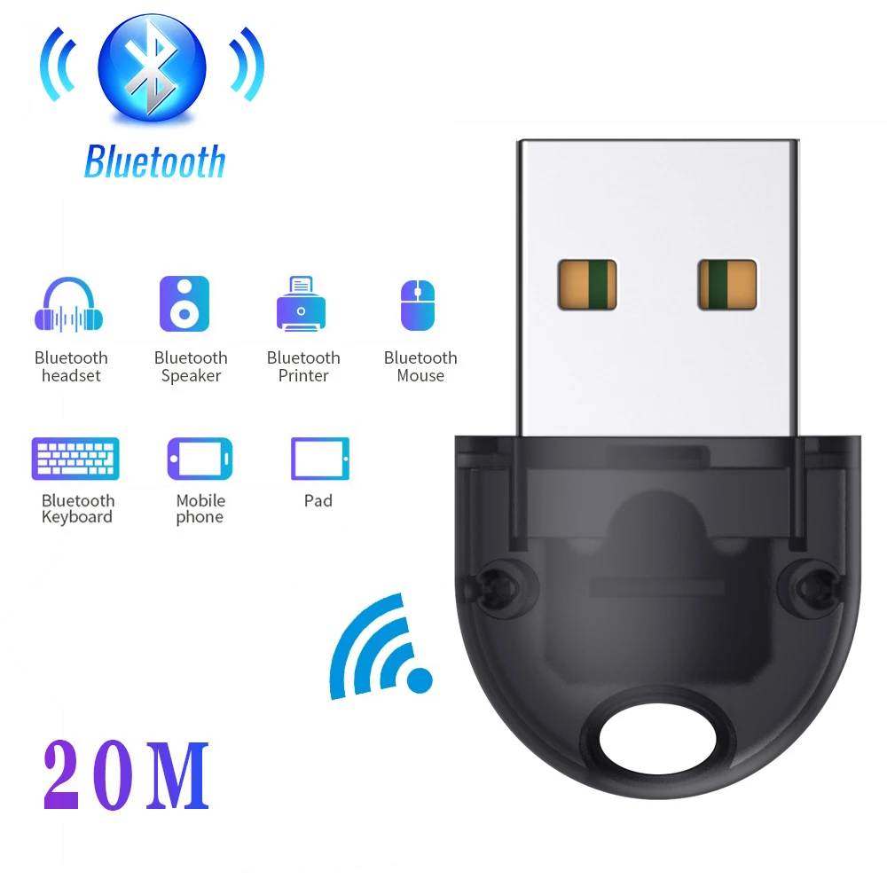 

USB Bluetooth Dongle Bluetooth 5.0 20m Wireless Adapter Mouse Keyboard Receiver Headphone PC Laptop Audio Receiver Transmitter