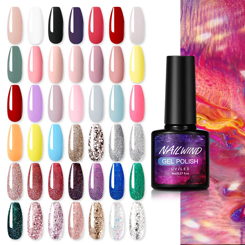 

NAILWIND Nail Gel Polish 8ml Manicure Set All For Manicure UV LED Semi Permanent Hybrid Varnish Soak Off Nail Art Gel Polish