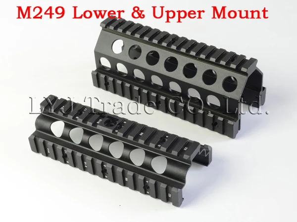 Sinairsoft Алюминиевый CNC M249 нижний и верхний прицел крепление Handguard 6 шт. RIS рельсы системы Охота Стрельба Тактический Quad рейка крепление