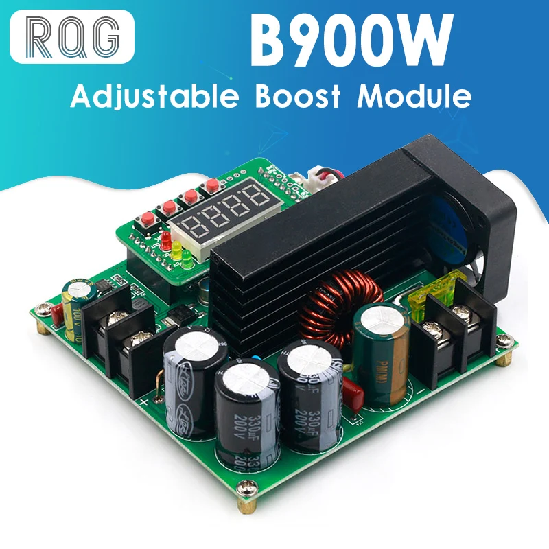

B900W adjustable boost module Constant voltage current Transformer Module Regulator Input 8-60V to 10-120V 900W 39%OFF