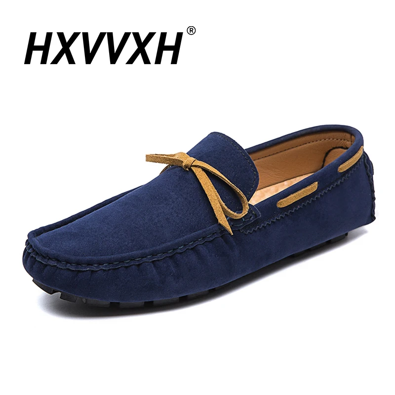 

HXVVXH Men Casual Shoes Loafers Blue Fashion Classic Man Elegantes Shoe Slip On Men's Flats Male Driving Shoes Plus Size 38-48