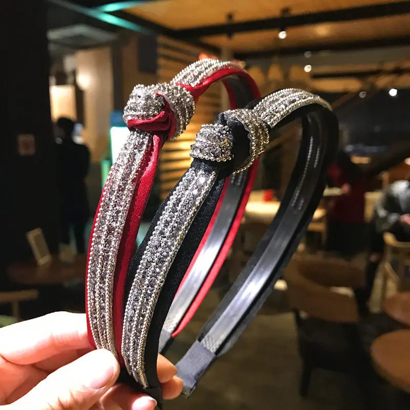 

Free shipping Thin Rhinestone knot women hairbands girl's headbands lady's headwear hair accessories
