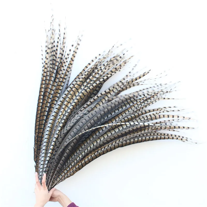 Plumas de fais&aacute;n naturales para manualidades, joyer&iacute;a de 95-100 cm, 38-42 pulgadas, decoraci&oacute;n para el hogar, Navidad, bricolaje, 105 unids/lote, novedad-0