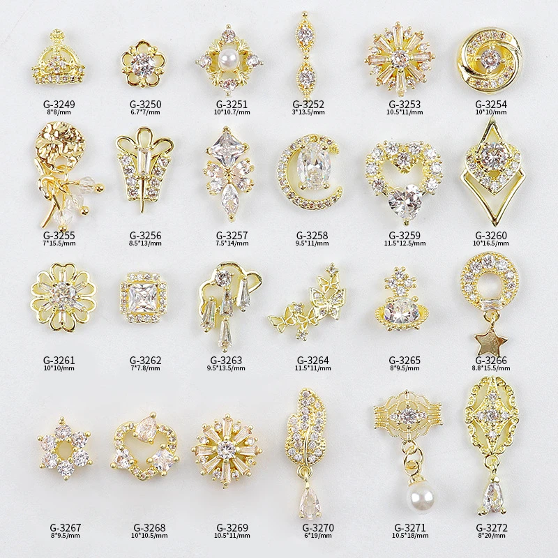 

3 шт./компл. из 3D сплава, подвеска в виде цветка из циркония и жемчуга, роскошное украшение для ногтей из циркона, стразы, Золотая рамка, украше...