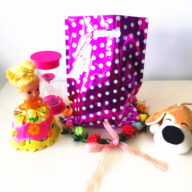 10 шт. алюминиевый пластиковый пакет с ручками для дня рождения рождественские