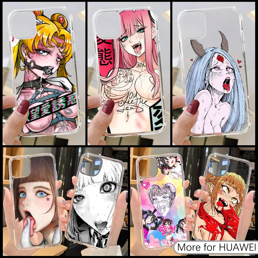 Чехол для телефона Ahegao face Kawaii girl Для Huawei P Mate P10 P20 P30 P40 10 20 Smart Z Pro Lite 2019 Прозрачный 3D