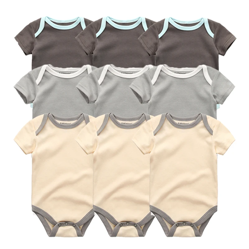 

3Pcs/Lot Baby Romper Unisex Infant Short Sleeve 100%Cotton O-neck Clothes Fashion Style For 0-12M Roupas de Custome
