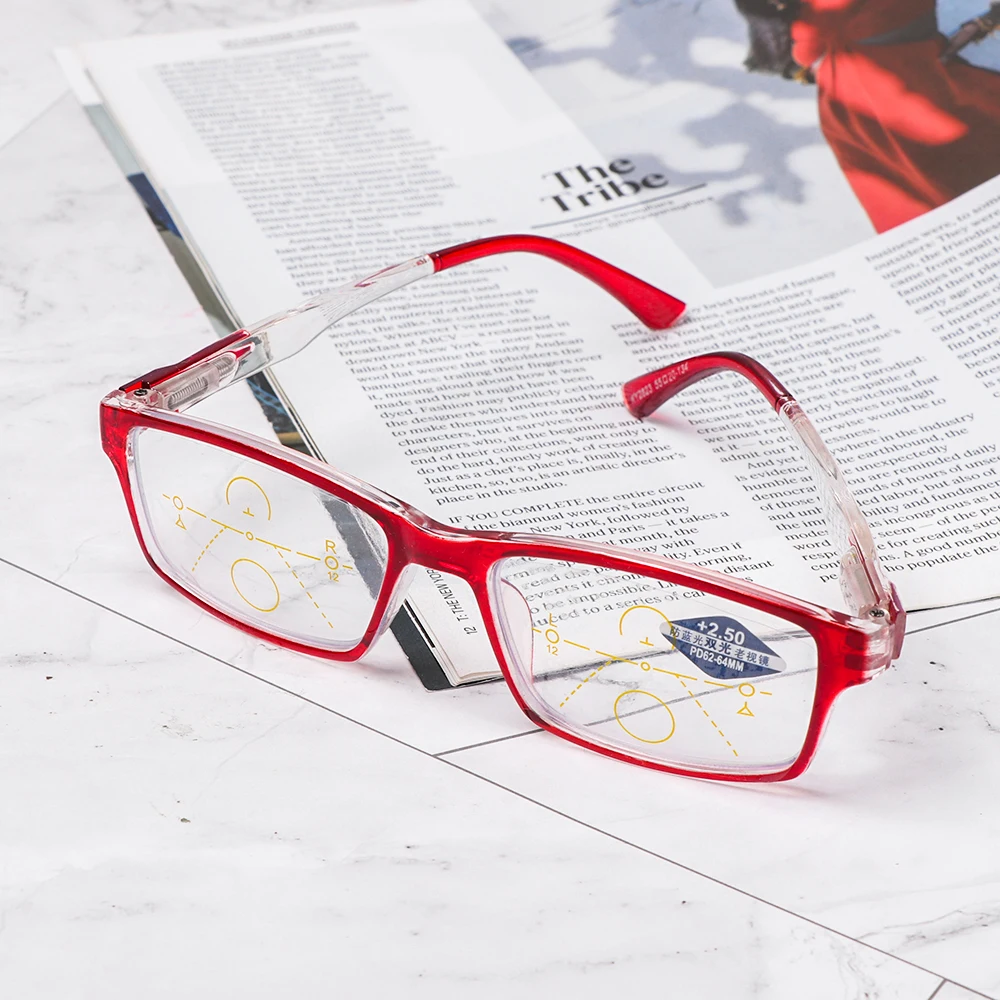 Новые унисекс прогрессивные Мультифокальные анти-голубые световые очки для