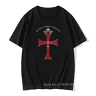 Футболка мужская с рисунком Рыцари Юмористические, стильная рубашка с винтажным рисунком, черный и красный цвета, для христианцев