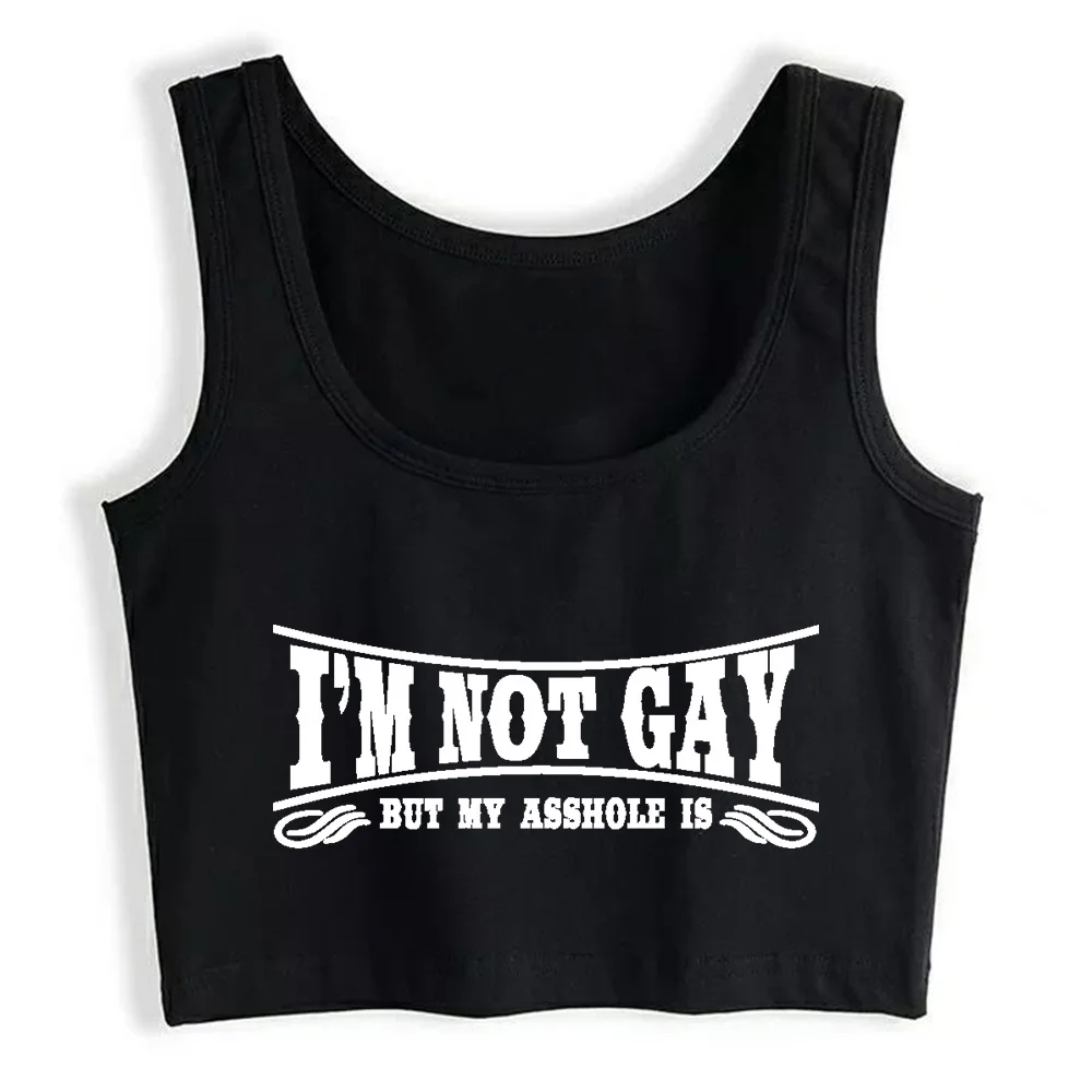 

Crop Top Women Im Not Gay Grunge Aesthetic Gothic Y2k Tank Top Female Clothes
