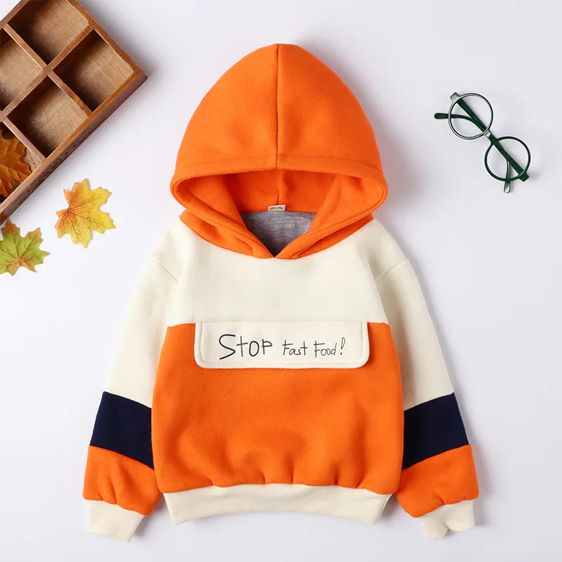 Футболка одежда Детский утепленный свитер с плюшевой подкладкой теплый топ для