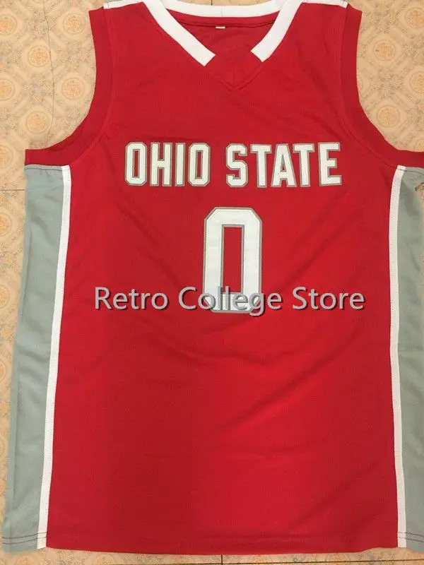 

Ohio State #0 D'Angelo Russell Retro Throwback College Basketball Jersey Embroidery Stitched Custom any Number and name