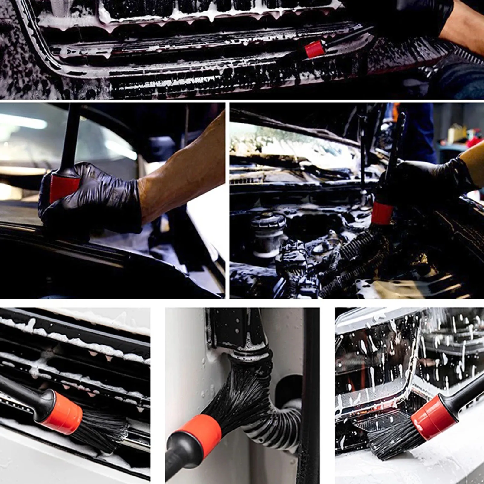

5pcs Car Detailing Brush Auto Cleaning Car Cleaning Detailing Set Dashboard Air Outlet Clean Brush Tools Car Wash Accessories