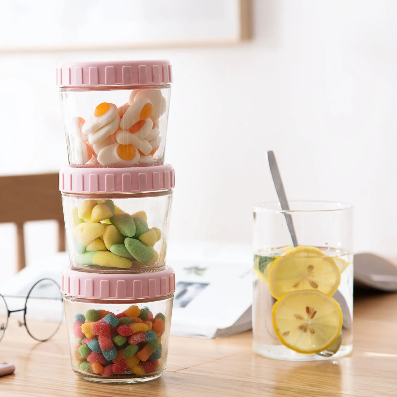 3 шт. стеклянный контейнер для хранения еды Штабелируемая стеклянная герметичная