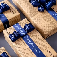 vintage kraft english newspaper double sided flowers gift wrapping paper roll diy craft package book cover packing material